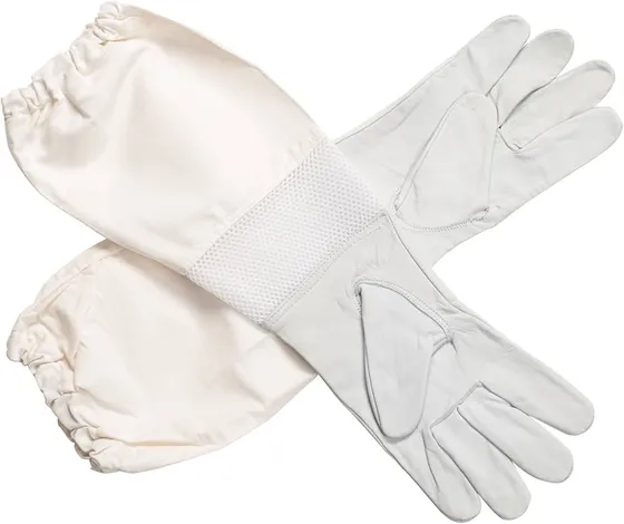Long-cuff leather beekeeping gloves for sting protection